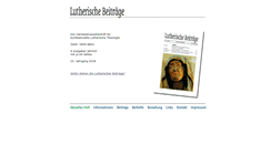 Desktop Screenshot of lutherischebeitraege.de